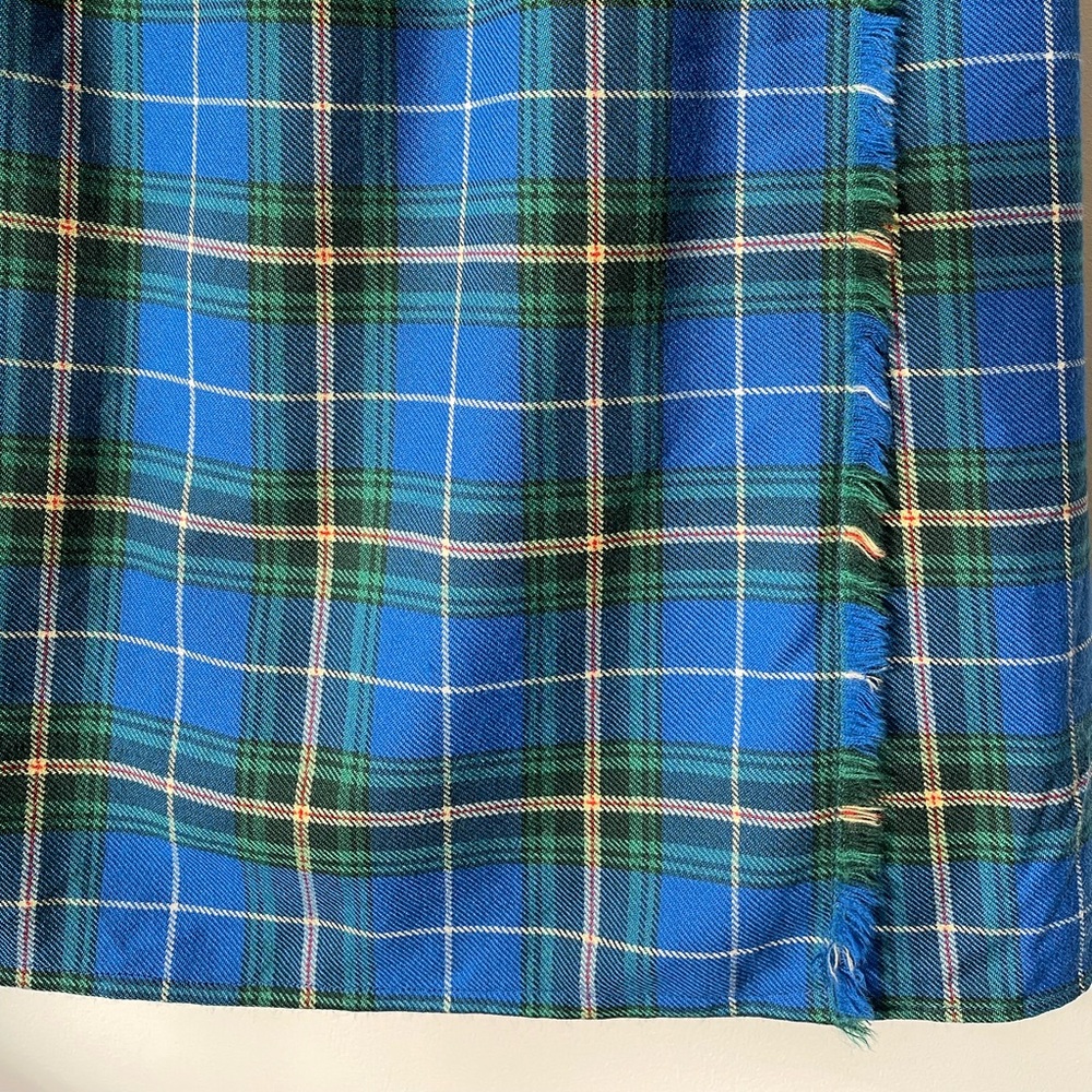 VINTAGE Nova Scotia Tartan Pure Wool Pleated Wrap Skirt - Picture 4 of 8